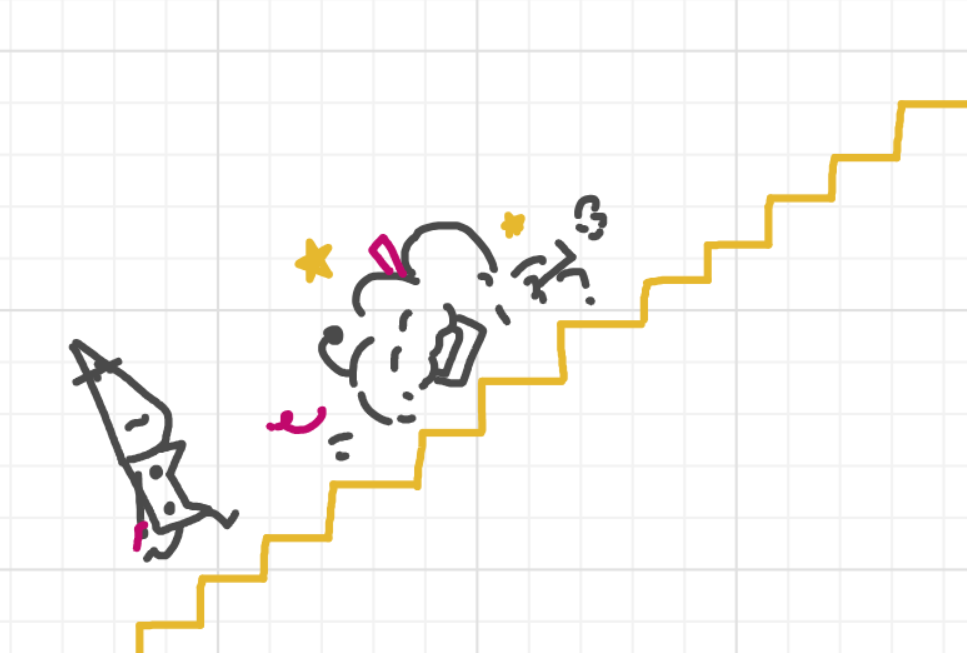 A panel from Running Duos, episode four of the Board Boards object show by Furretwalk/WalkingFurret.